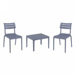 Helen Conversation Set with Sky 24" Side Table Dark Gray S284109