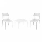 Helen Conversation Set with Sky 24" Side Table White S284109