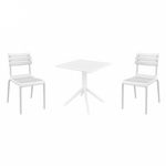 Helen Dining Set with Sky 27" Square Table White S284108