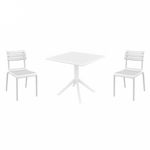 Helen Dining Set with Sky 31" Square Table White S284106