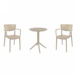 Lisa Bistro Set with Sky 24" Round Folding Table Taupe S126121