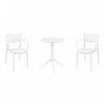Lisa Bistro Set with Sky 24" Round Folding Table White S126121