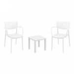 Lisa Conversation Set with Ocean Side Table White S126066