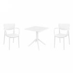 Lisa Dining Set with Sky 27" Square Table White S126108