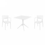 Lisa Dining Set with Sky 31" Square Table White S126106