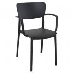 Lisa Outdoor Dining Arm Chair Black ISP126