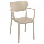 Lisa Outdoor Dining Arm Chair Taupe ISP126
