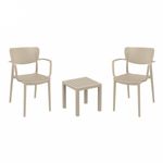 Loft Conversation Set with Ocean Side Table Taupe S128066