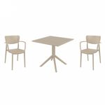 Loft Dining Set with Sky 31" Square Table Taupe S128106