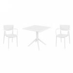 Loft Dining Set with Sky 31" Square Table White S128106