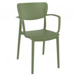 Loft Outdoor Dining Arm Chair Olive Green ISP128