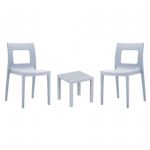 Lucca Conversation Set with Ocean Side Table Silver Gray S026066