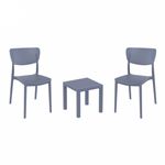 Lucy Conversation Set with Ocean Side Table Dark Gray S129066