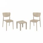 Lucy Conversation Set with Ocean Side Table Taupe S129066