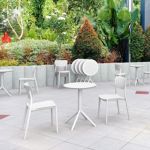 Lucy Round Bistro Set 3 Piece with 24" Table Top White ISP1294S