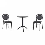 Marcel Bistro Set with Octopus 24" Round Table Black S257160