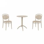 Marcel Bistro Set with Octopus 24" Round Table Taupe S257160