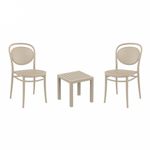 Marcel Conversation Set with Ocean Side Table Taupe S257066