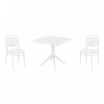 Marcel Dining Set with Sky 31" Square Table White S257106