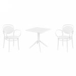 Marcel XL Dining Set with Sky 27" Square Table White S258108