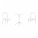 Marie Bistro Set with Octopus 24" Round Table White S251160