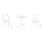 Marie Bistro Set with Sky 24" Round Folding Table White S251121
