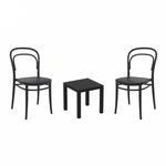 Marie Conversation Set with Ocean Side Table Black S251066