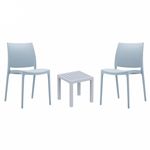 Maya Conversation Set with Ocean Side Table Silver Gray S025066
