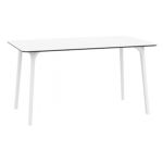 Maya Rectangle Outdoor Dining Table 55 inch White ISP690