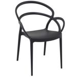 Mila Outdoor Dining Arm Chair Black ISP085
