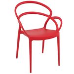 Mila Outdoor Dining Arm Chair Red ISP085