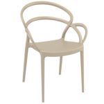 Mila Outdoor Dining Arm Chair Taupe ISP085