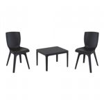 Mio PP Balcony Set with Sky 24" Side Table Black S094109