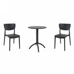 Monna Bistro Set with Octopus 24" Round Table Black S127160