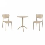 Monna Bistro Set with Octopus 24" Round Table Taupe S127160