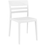 Moon Dining Chair White with Glossy White Back ISP090