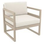 Mykonos Patio Club Chair Taupe with Natural Cushion ISP131