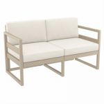 Mykonos Patio Loveseat Taupe with Natural Cushion ISP1312