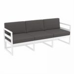 Mykonos Patio Sofa White with Charcoal Cushion ISP1313
