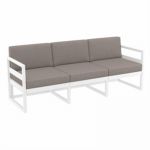 Mykonos Patio Sofa White with Taupe Cushion ISP1313