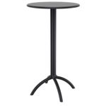 Octopus Resin Bar Table 24 inch Round Black ISP161