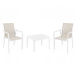 Pacific Balcony Set with Sky 24" Side Table White and Taupe S023109
