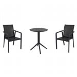 Pacific Bistro Set with Sky 24" Round Folding Table Black S023121