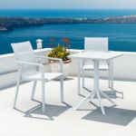 Pacific Bistro Set with Sky 24" Square Folding Table White S023114