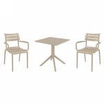 Paris Dining Set with Sky 27" Square Table Taupe S282108