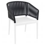 Portofino Outdoor Dining Armchair White - Black ISP212