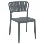 Portofino Patio Dining Side Chair Dark Gray ISP213
