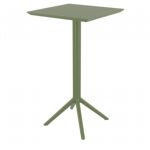 Sky Outdoor Square Folding Bar Table 24 inch Olive Green ISP116