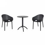 Sky Pro Bistro Set with Octopus 24" Round Table Black S151160