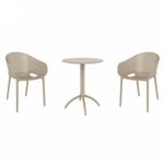 Sky Pro Bistro Set with Octopus 24" Round Table Taupe S151160
